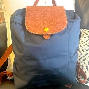 Authentic Longchamp Le Pilage black backpack